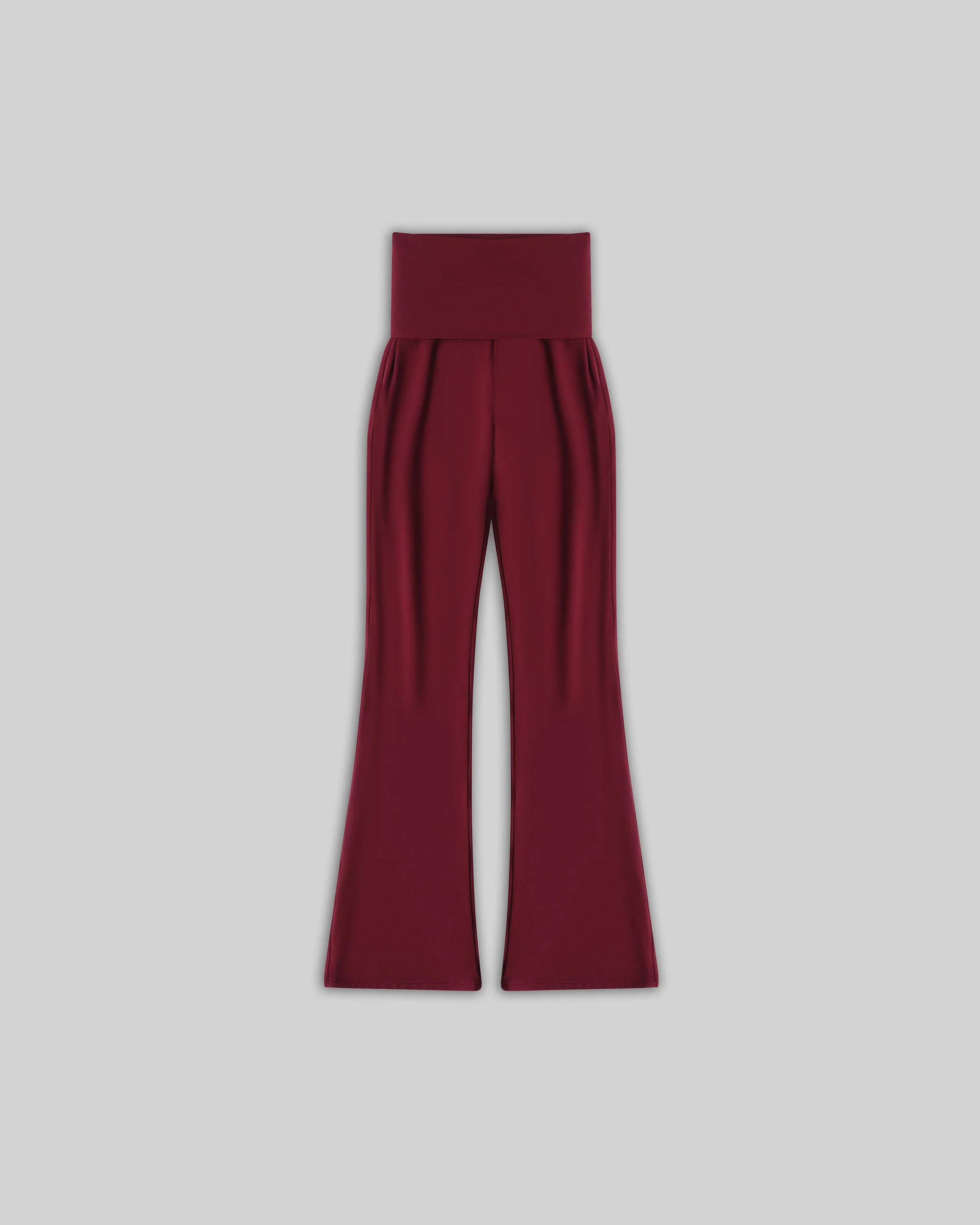 SEAMLESS FOLD OVER PANTS (BURGUNDY) - Image 3