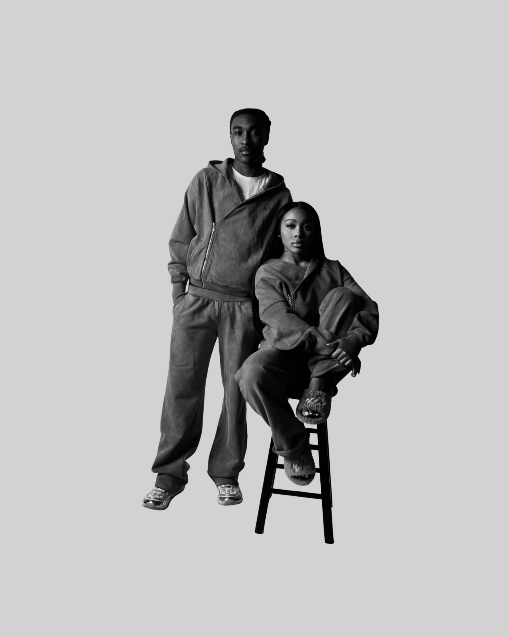 UNISEX ASYMMETRICAL ACID WASH ZIP UP JACKET - BLACK [FINAL SALE] - Image 3