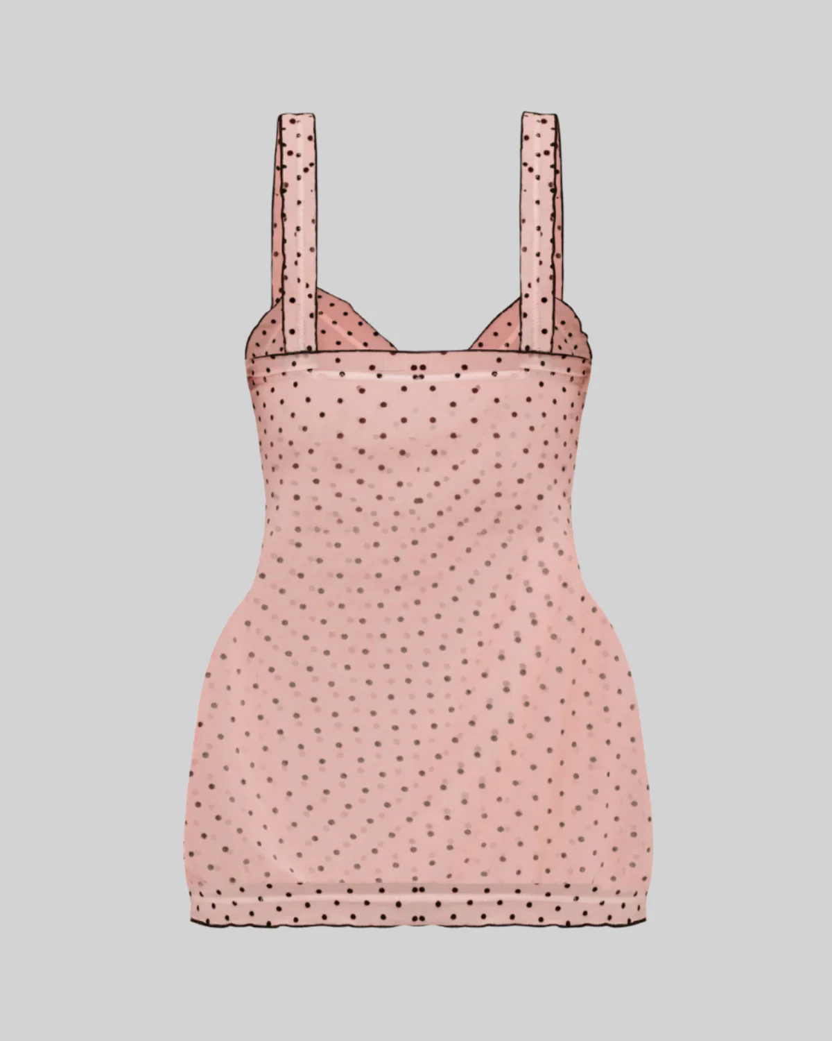 BUSTIER NIGHT CAP MINI DRESS (BABY PINK) - Image 3