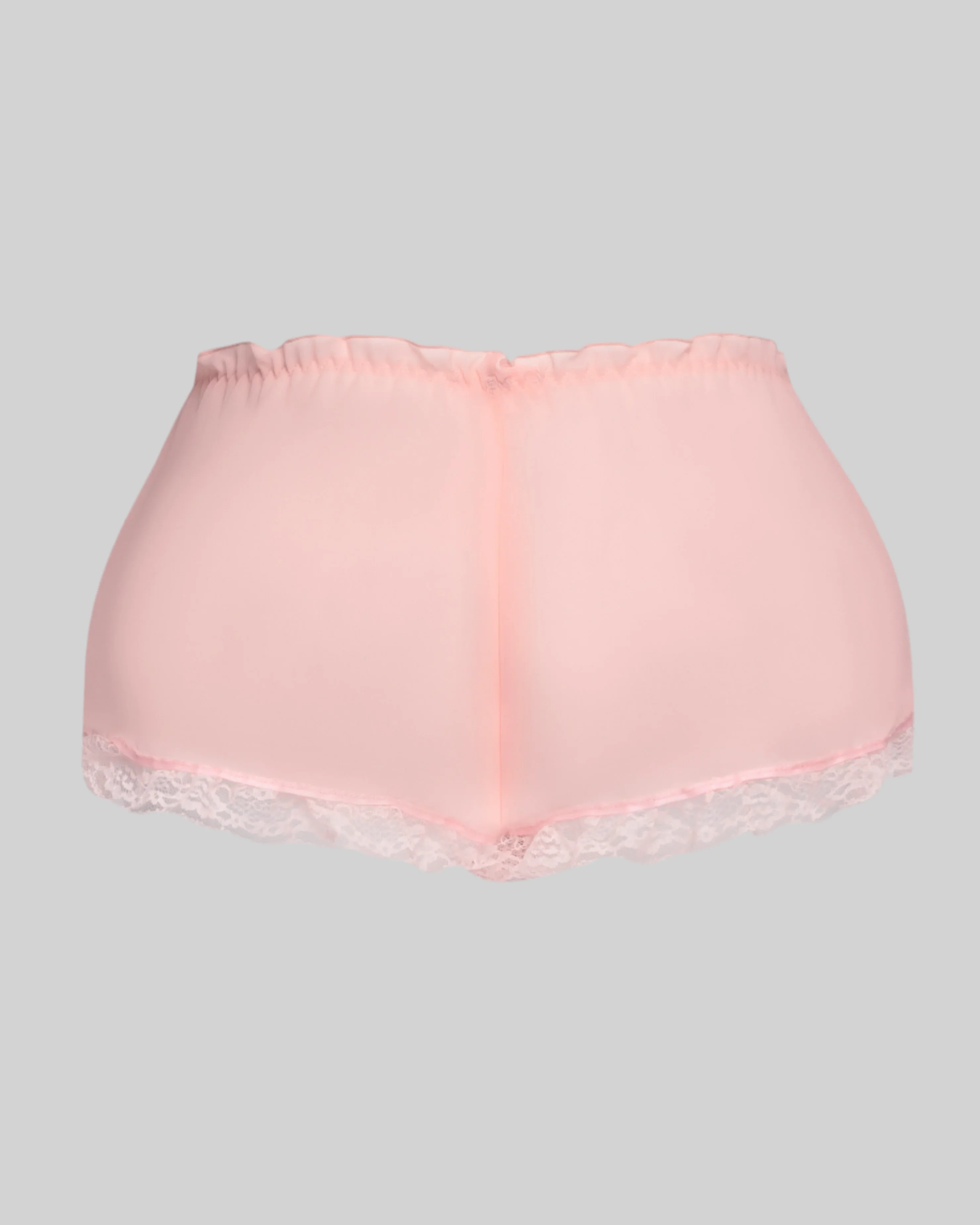 LOVE ME NOT SCALLOPED MESH SHORTS (BABY PINK) - Image 3