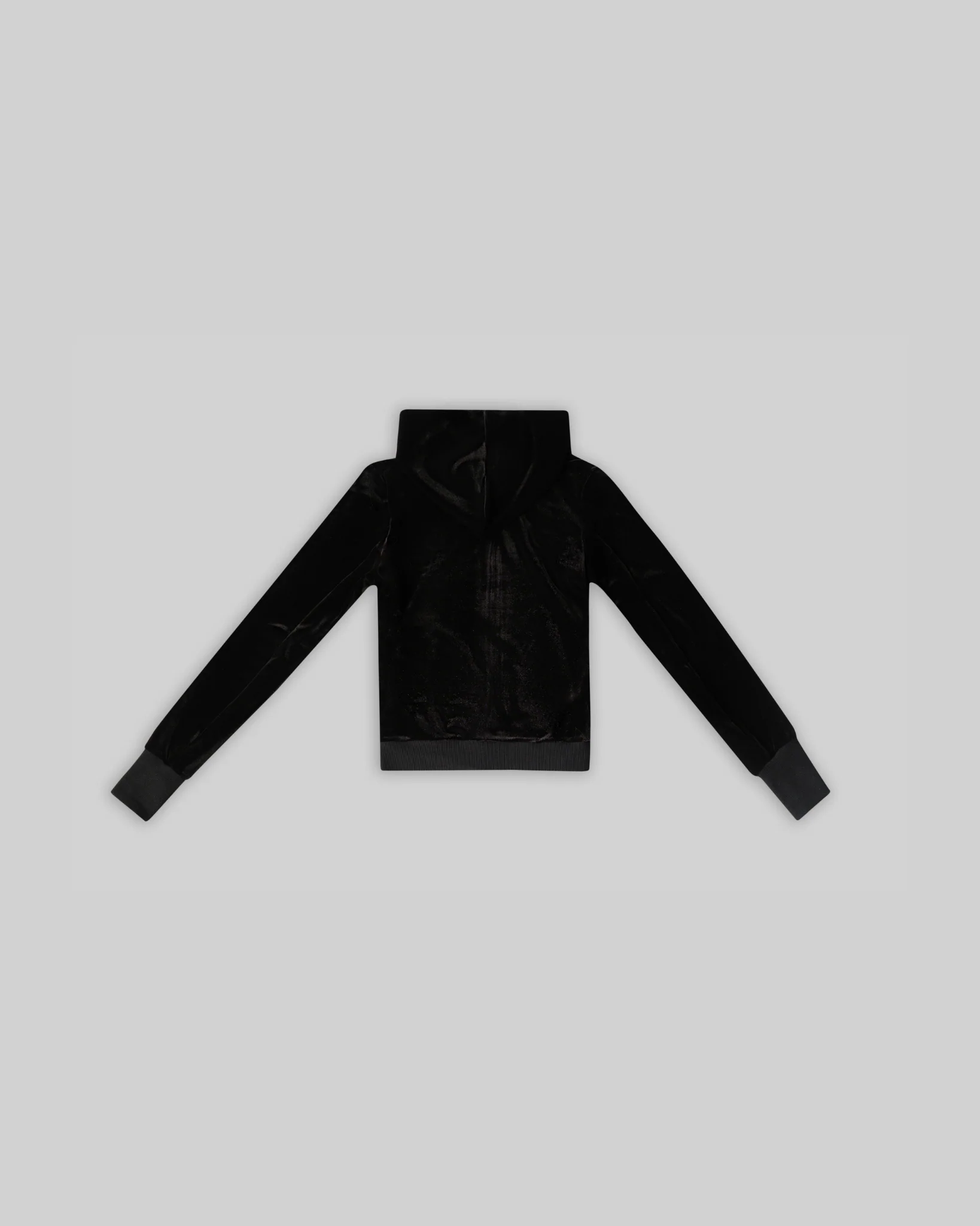 VELOUR PLUSH TRACKSUIT JACKET WITH FUR - BLACK [FINAL SALE] - Image 5